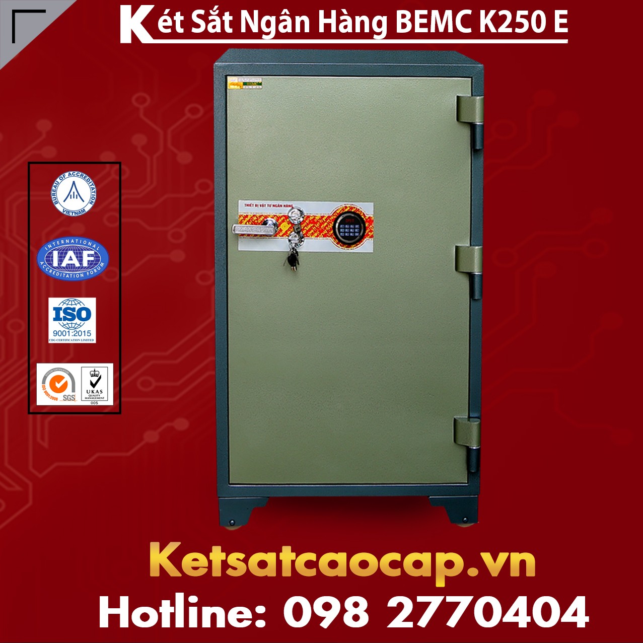 Két Sắt Ngân Hàng BEMC K250 Led